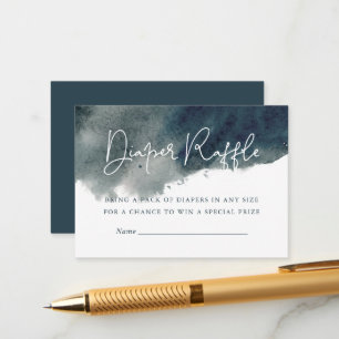 Minimalistisch Ink Wash Baby Dusche Windel Raffeka Begleitkarte