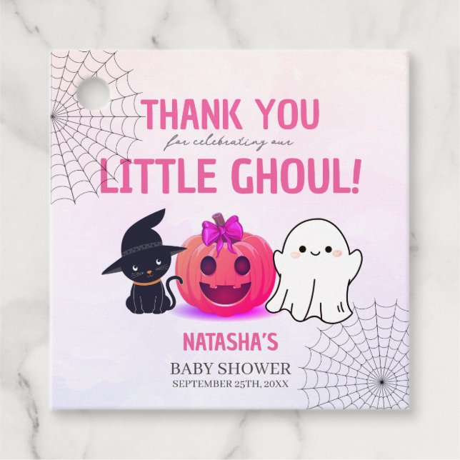 Minimalistisch ist eine Ghoul Halloween-Kinderdusc Geschenkanhänger (Vorderseite)