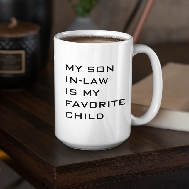 Minimalistisch ist mein Sohn im Gesetz mein Liebli Zweifarbige Tasse (Von Creator hochgeladen)