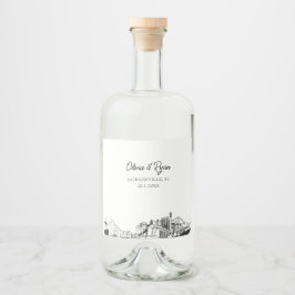Minimalistisch Jacksonville Wedding Custom Alkoholflaschenetikett