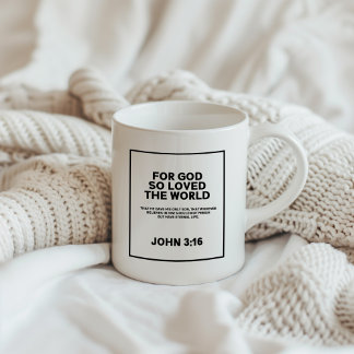 Minimalistisch John 3:16 Bible Verse Tasse