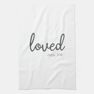 Minimalistisch John 3:16 liebte Geschirrtuch