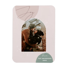 Minimalistisch Joy Holiday Foto | Moderne Weihnach Magnet