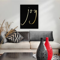 Minimalistisch Joy Script Black Real Foil Prints