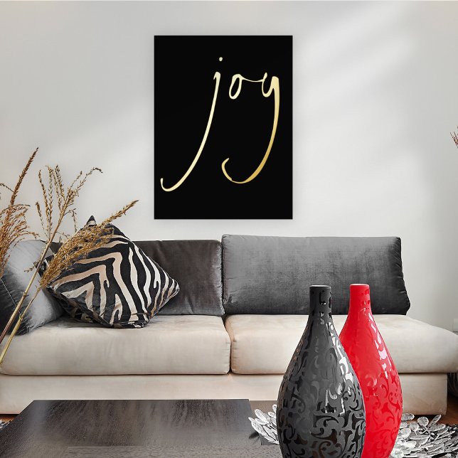 Minimalistisch Joy Script Black Real Foil Prints Foliendrucke (Von Creator hochgeladen)