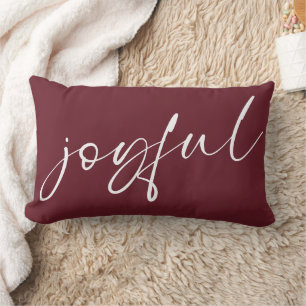 Minimalistisch Joyful Modern Calligraphy Burgundy Lendenkissen