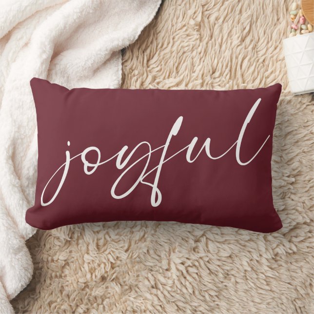 Minimalistisch Joyful Modern Calligraphy Burgundy Lendenkissen (Decke)
