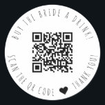 Minimalistisch kaufen die Braut einen trinken QR-C Runder Aufkleber<br><div class="desc">Modernes und elegantes Design bedruckt Minimalistisch Kaufen Die Bride A Drink QR Round Sticker Taste,  die mit Ihrem Text angepasst werden kann. Bitte klicken Sie auf den Button "Anpassen" und verwenden Sie unser Designwerkzeug,  um diese Vorlage zu ändern. Karo im Grafikdesign-Store für andere Produkte,  die diesem Design entsprechen!</div>