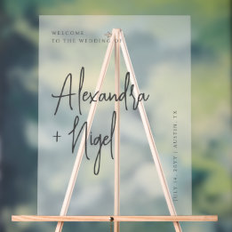Minimalistisch klares Hochzeitswillkommen Acrylschild