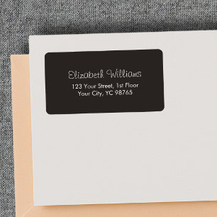 Minimalistisch Klassisch Elegant Elfenbein Schwarz Adressaufkleber