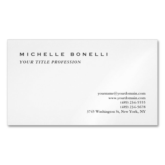 Minimalistisch Klassisch Schlicht Professionell Magnetische Visitenkarte (Vorderseite)