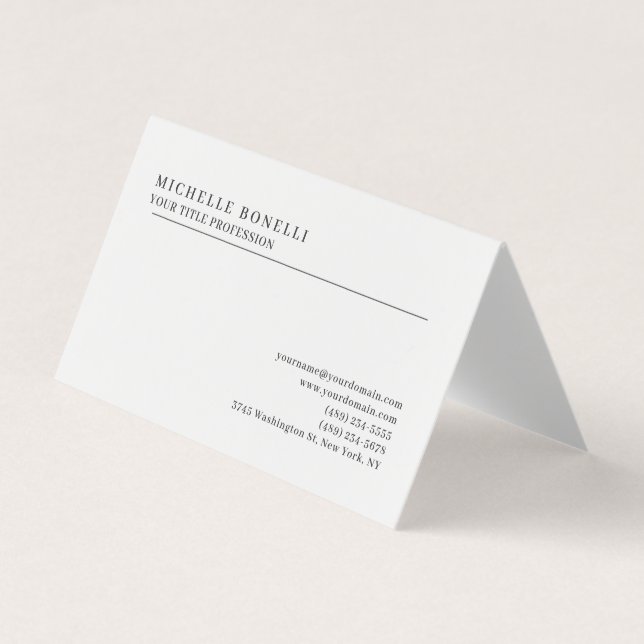 Minimalistisch Klassisch Schlicht Professionell Visitenkarten (Vorderseite)