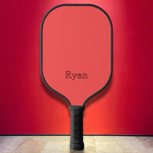 Minimalistisch Korallenrot, dunkler Name Pickleball Schläger