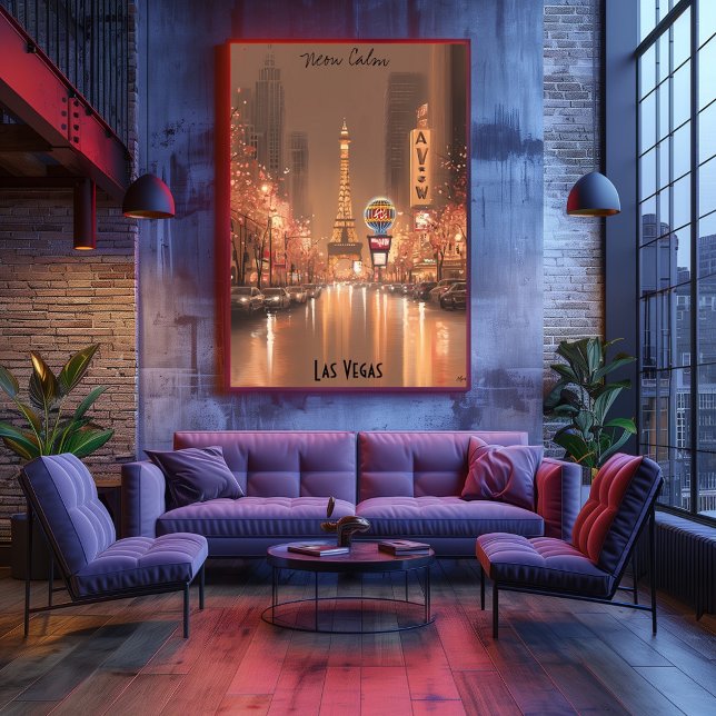 Minimalistisch Las Vegas Skyline - Neon City Art Poster (Von Creator hochgeladen)