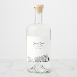 Minimalistisch Las Vegas Wedding Custom Alkoholflaschenetikett