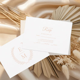 Minimalistisch Laurel Monogram Wedding RSVP Cards