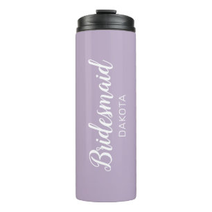 Minimalistisch Lavendel Lila Bridesmaid Name Thermosbecher