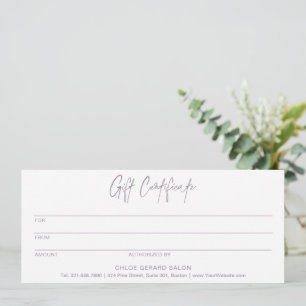 Minimalistisch Lavender Fog Modernes Geschenkzerti