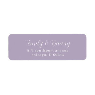 Minimalistisch Lavender Lila Elegant Hochzeitsadre