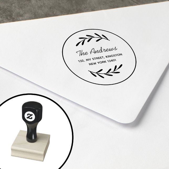 Minimalistisch Leaf Wreath Gummistempel (Von Creator hochgeladen)