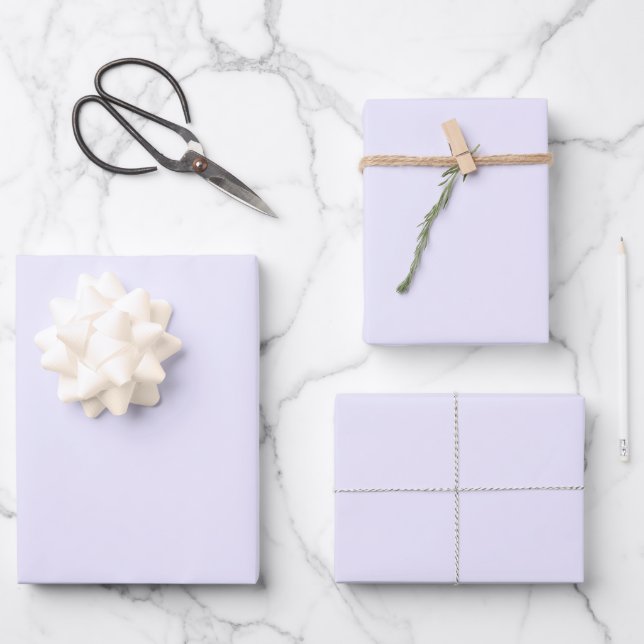 Minimalistisch leichter Lavendel fest schlicht Geschenkpapier Set (Vorderseite)