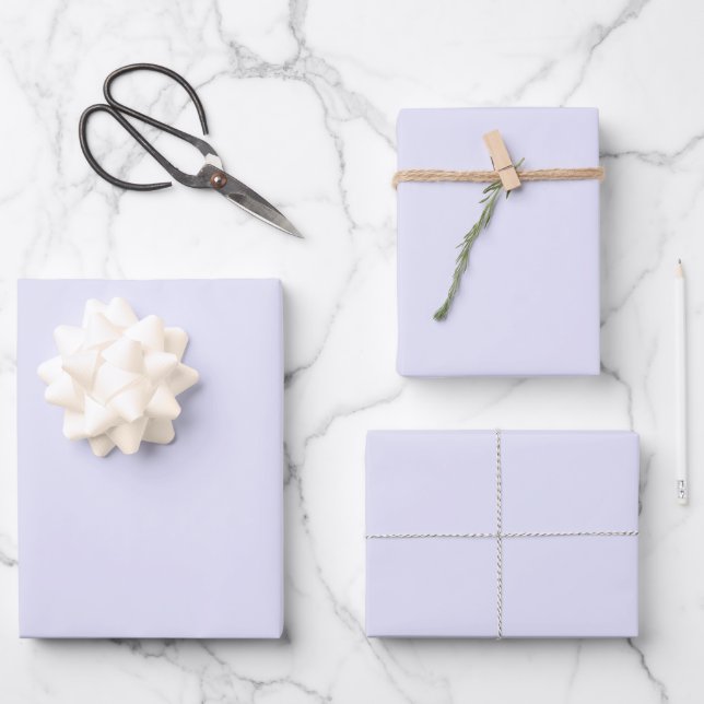 Minimalistisch leichter Lavendel nebelfest schlich Geschenkpapier Set (Vorderseite)