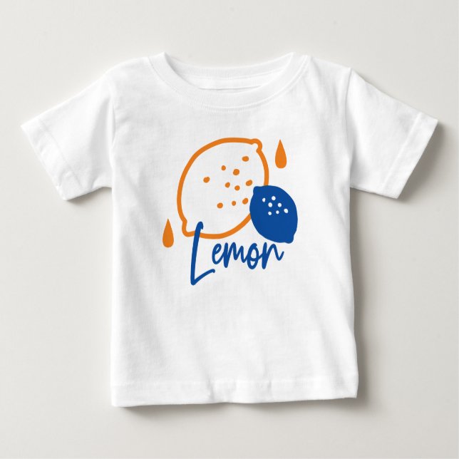 Minimalistisch Lemon Line Art - Moderne Zitrusfrüc Baby T-shirt (Vorderseite)