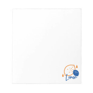 Minimalistisch Lemon Line Art - Moderne Zitrusfrüc Notizblock