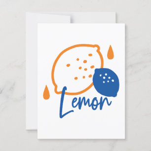 Minimalistisch Lemon Line Art - Moderne Zitrusfrüc Postkarte