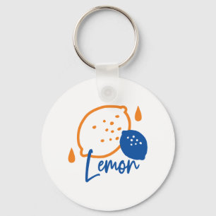 Minimalistisch Lemon Line Art - Moderne Zitrusfrüc Schlüsselanhänger