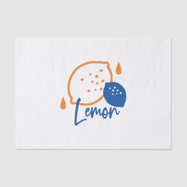Minimalistisch Lemon Line Art - Moderne Zitrusfrüc Seidenpapier (Vorderseite)