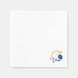 Minimalistisch Lemon Line Art - Moderne Zitrusfrüc Serviette