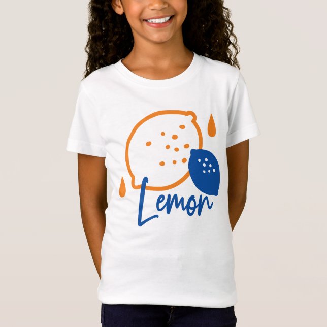 Minimalistisch Lemon Line Art - Moderne Zitrusfrüc T-Shirt (Vorderseite)