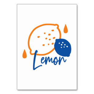 Minimalistisch Lemon Line Art - Moderne Zitrusfrüc Tischnummer