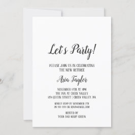 Minimalistisch Let's Party Retirement Party Einladung