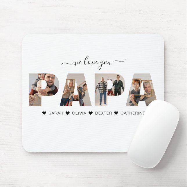 Minimalistisch Liebe Sie PAPA FotoCollage Mousepad (Mit Mouse)