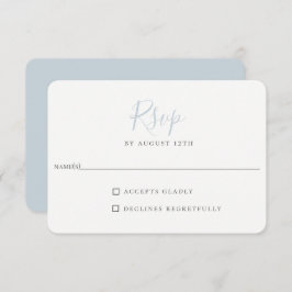 Minimalistisch Light Blue Wedding RSVP Card