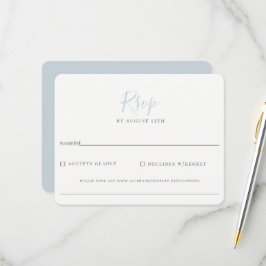 Minimalistisch Light Blue Wedding RSVP Karte