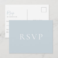Minimalistisch Light Blue Wedding RSVP Postcard