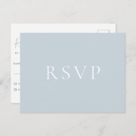 Minimalistisch Light Blue Wedding RSVP Postcard Postkarte