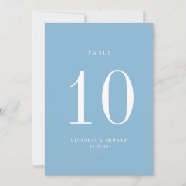 Minimalistisch Light Blue Wedding Tischnummer Card