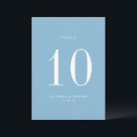 Minimalistisch Light Blue Wedding Tischnummer Card<br><div class="desc">Modernes Minimalistisches Light Blue,  Hochzeitskarte Tischnummer. Bitte beachten Sie,  dass die Tischnummern nummeriert und einzeln in Ihren Warenkorb aufgenommen werden müssen.</div>