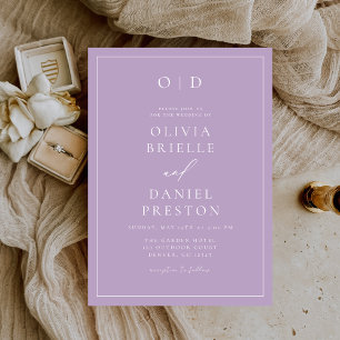 Minimalistisch Lilac Mauve Moderne Kalligrafie Hoc Einladung