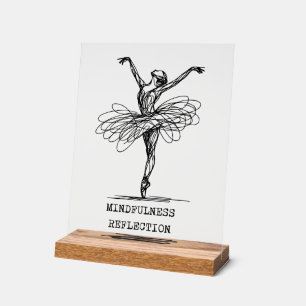 Minimalistisch Line Art Ballerina Tanz Design Acrylschild