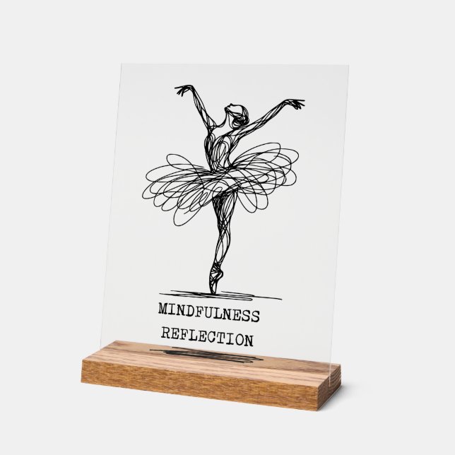 Minimalistisch Line Art Ballerina Tanz Design Acrylschild (Winkel)
