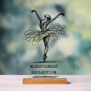 Minimalistisch Line Art Ballerina Tanz Design Acrylschild