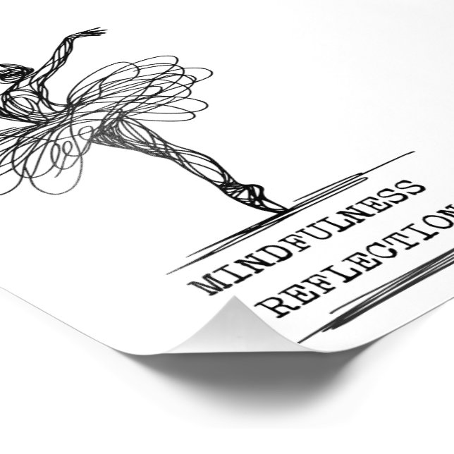 Minimalistisch Line Art Ballerina Tanz Design Fotodruck (Ecke)