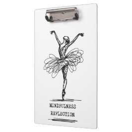 Minimalistisch Line Art Ballerina Tanz Design Klemmbrett