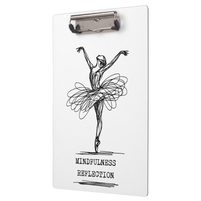 Minimalistisch Line Art Ballerina Tanz Design Klemmbrett (Links)
