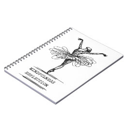 Minimalistisch Line Art Ballerina Tanz Design Notizblock